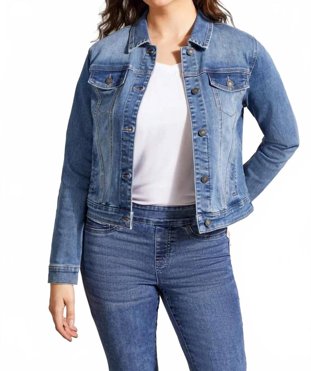 NEW TRIBAL classic fit denim jacket in dark vintage